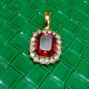 Vintage ROMAN Red Pendant – Signed & One of a Kind